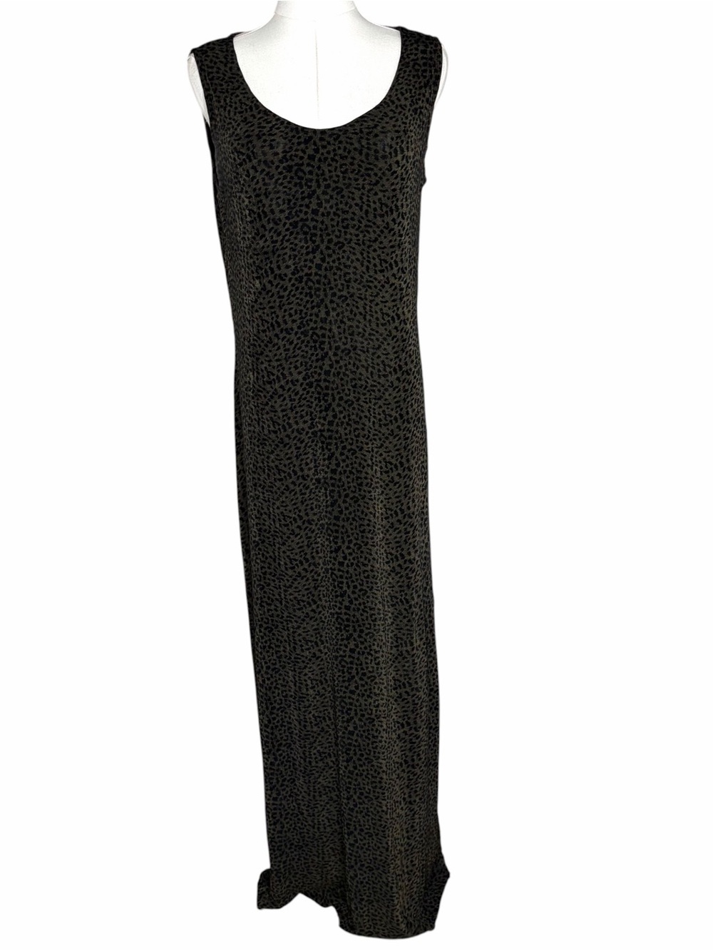 Vintage 90s Cheetah Animal Print Maxi Dress size M goth